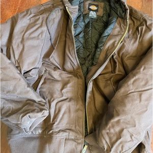 Dickies brown hooded duck coat - men’s large- worn once.